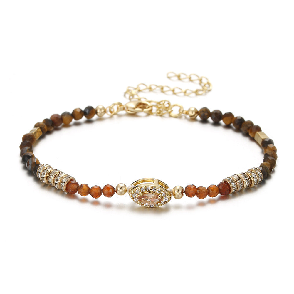 Wholesale Gemstone Overlay Colorful Natural Stone Bracelet